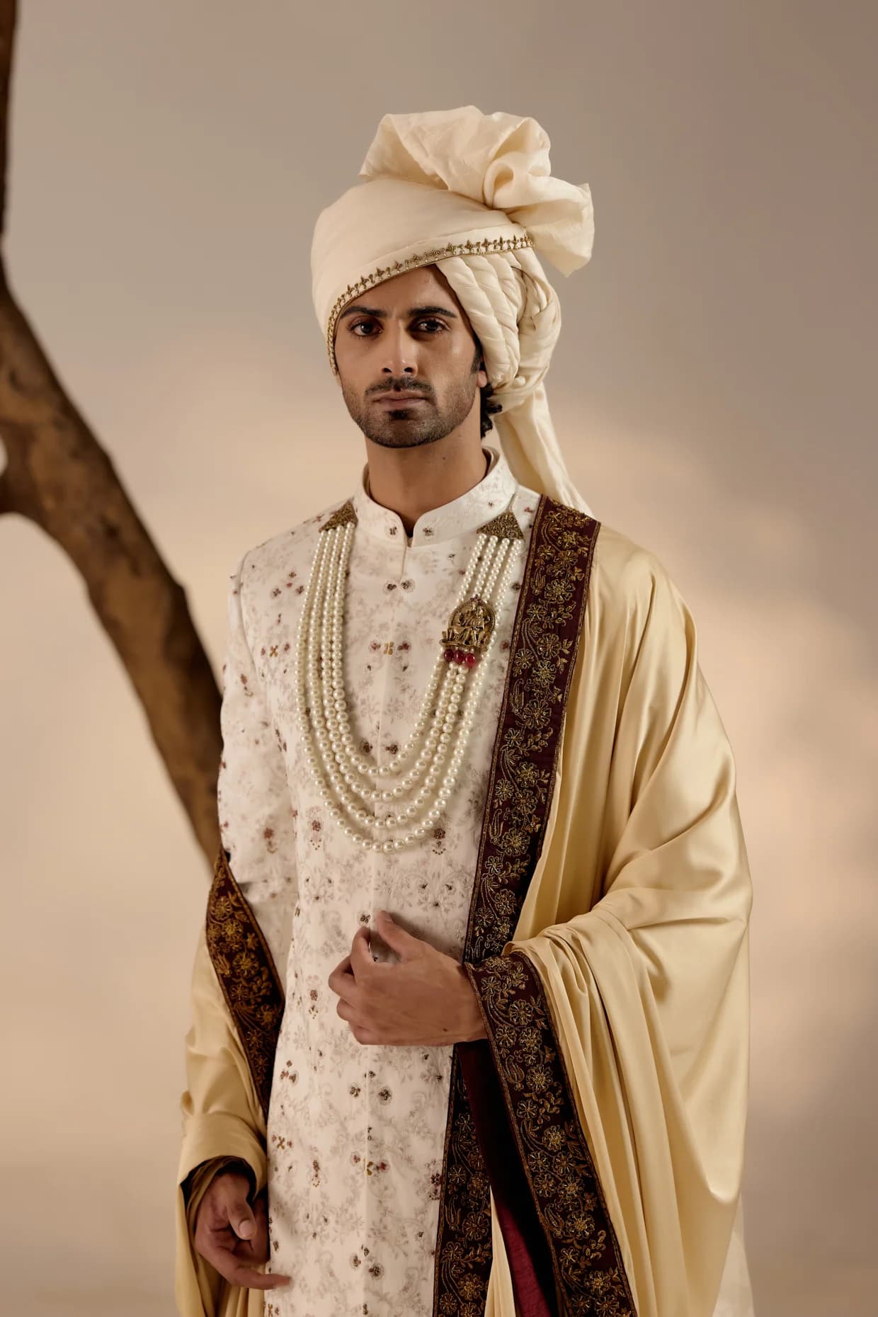 Rouge Wane Sherwani — detail