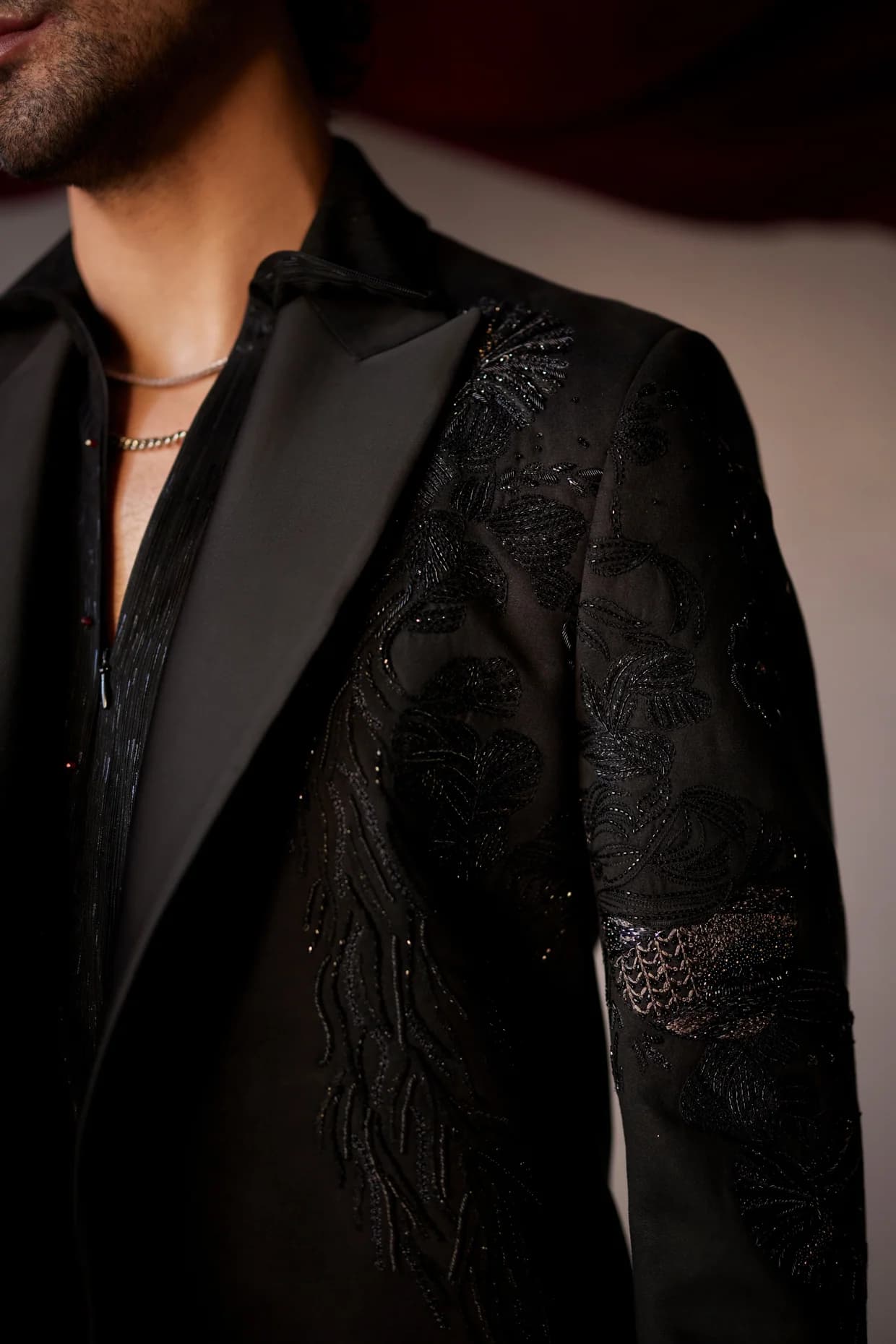 Pitch Black Tux — detail