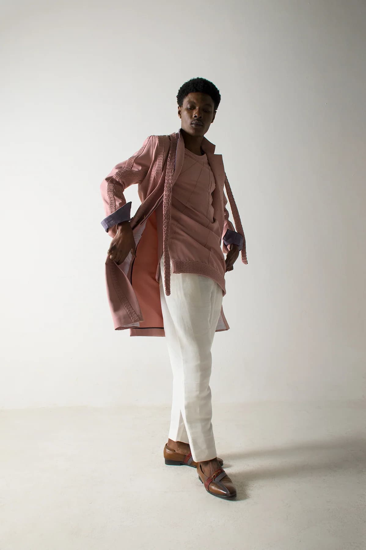 Mr. Pink Overcoat Set — detail